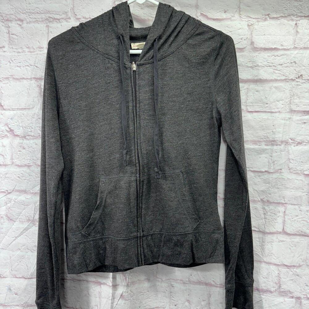 Zenana Outfitters Charcoal Gray Full Zip Hoodie Medium